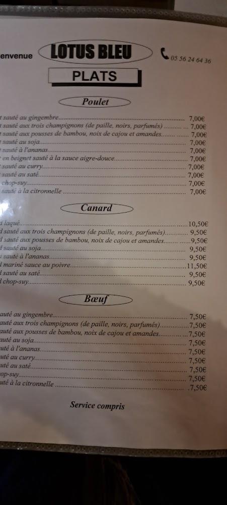 Restaurant Le Lotus Bleu - Menu Image 1