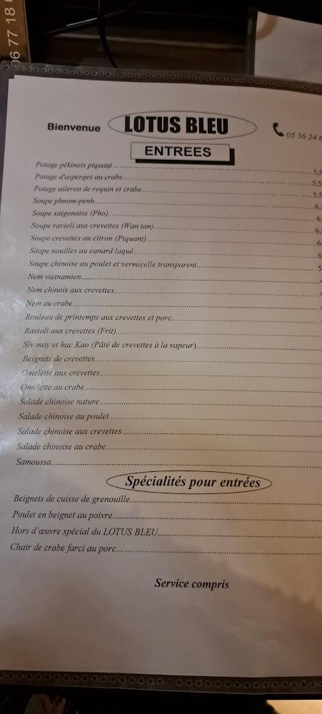 Restaurant Le Lotus Bleu - Menu Image 2
